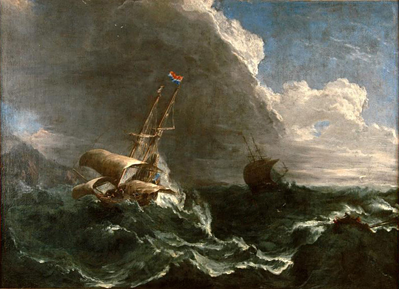 ships on a rough sea